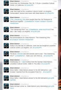 Atzmon's twitterstream