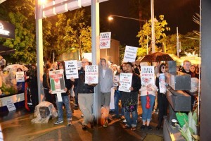 Protest outside the Israeli Film Festival, Brisbane